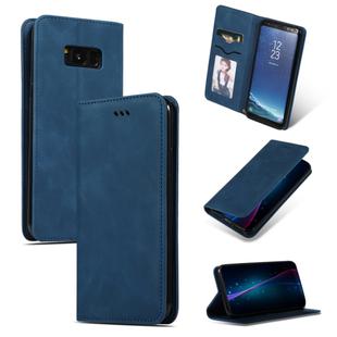 Retro Skin Feel Business Magnetic Horizontal Flip Leather Case for Galaxy S8+(Navy Blue)