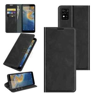 For ZTE Blade A31 Retro-skin Business Magnetic Suction Leather Case with Holder & Card Slots & Wallet(Black)