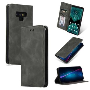 Retro Skin Feel Business Magnetic Horizontal Flip Leather Case for Galaxy Note 9(Dark Gray)