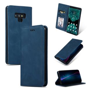 Retro Skin Feel Business Magnetic Horizontal Flip Leather Case for Galaxy Note 9(Navy Blue)