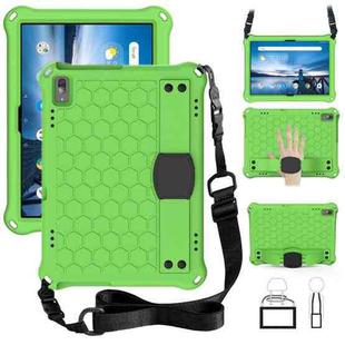 For Lenovo Smart Tab M10 TB-605F Honeycomb Design EVA + PC Material Four Corner Anti Falling Flat Protective Shell with Strap(Green+Black)