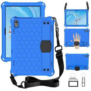 For Lenovo Tab P10 TB-X705F/L Honeycomb Design EVA + PC Material Four Corner Anti Falling Flat Protective Shell with Strap(Blue+Black)