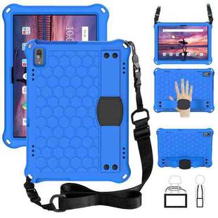 For Lenovo Tab 4 10 TB-X304F/N Honeycomb Design EVA + PC Material Four Corner Anti Falling Flat Protective Shell with Strap(Blue+Black)