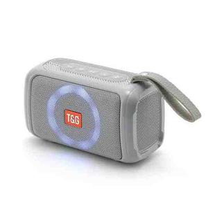 T&G TG193 Portable Bluetooth Speaker LED Light Waterproof Outdoor Subwoofer Support TF Card / FM Radio / AUX(Gray)