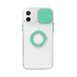 For iPhone 13 Pro Max Sliding Camera Cover Design TPU Protective Case with Ring Holder (Green)
