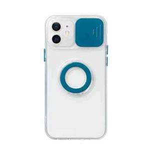 For iPhone 13 Sliding Camera Cover Design TPU Protective Case with Ring Holder(Dark Blue)