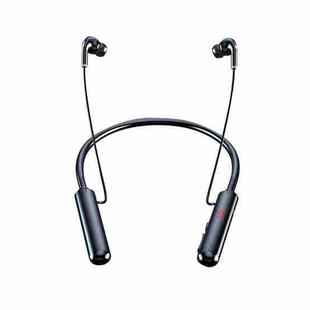 960 Neckband Magnetic Stereo Headphone with LED Display Support TF Card(Black)