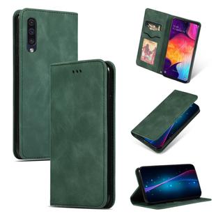 Retro Skin Feel Business Magnetic Horizontal Flip Leather Case for Galaxy A50/A30S/A505/A50S(Army Green)