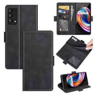 For OPPO Realme Q3 Pro Carnival Dual-side Magnetic Buckle Horizontal Flip Leather Case with Holder & Card Slots & Wallet(Black)