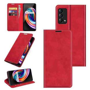 For OPPO Realme Q3 Pro Carnival Retro-skin Business Magnetic Suction Leather Case with Holder & Card Slots & Wallet(Red)