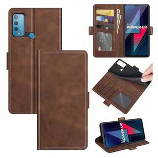 For wiko Power U30 Dual-side Magnetic Buckle Horizontal Flip Leather Case with Holder & Card Slots & Wallet(Brown)