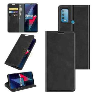 For wiko Power U30 Retro-skin Business Magnetic Suction Leather Case with Holder & Card Slots & Wallet(Black)