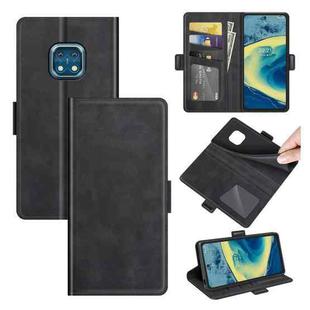 For Nokia XR20 Dual-side Magnetic Buckle Horizontal Flip Leather Case with Holder & Card Slots & Wallet(Black)