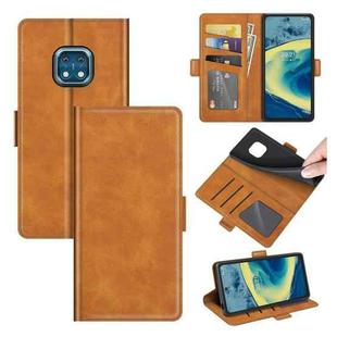 For Nokia XR20 Dual-side Magnetic Buckle Horizontal Flip Leather Case with Holder & Card Slots & Wallet(Yellow)