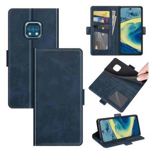 For Nokia XR20 Dual-side Magnetic Buckle Horizontal Flip Leather Case with Holder & Card Slots & Wallet(Dark Blue)