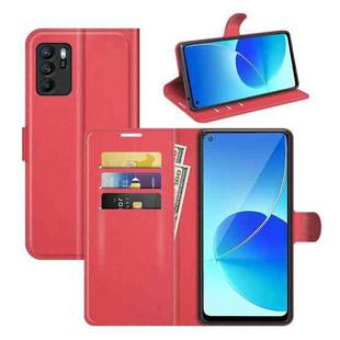 For OPPO Reno6 Z Litchi Texture Horizontal Flip Protective Case with Holder & Card Slots & Wallet(Red)