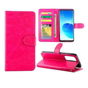For OPPO Reno6 Pro+(5G) Crazy Horse Texture Leather Horizontal Flip Protective Case with Holder & Card Slots & Wallet & Photo Frame(Magenta)