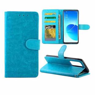 For OPPO Reno6 Pro+(5G) Crazy Horse Texture Leather Horizontal Flip Protective Case with Holder & Card Slots & Wallet & Photo Frame(baby Blue)