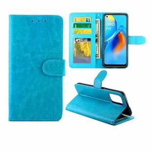 For OPPO F19/A74(4G) Crazy Horse Texture Leather Horizontal Flip Protective Case with Holder & Card Slots & Wallet & Photo Frame(baby Blue)
