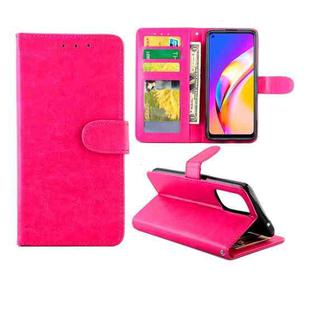 For OPPO A94 5G/F19 Pro+(5G)/Reno5 Z(5G)/RENO6 Z Crazy Horse Texture Leather Horizontal Flip Protective Case with Holder & Card Slots & Wallet & Photo Frame(Magenta)