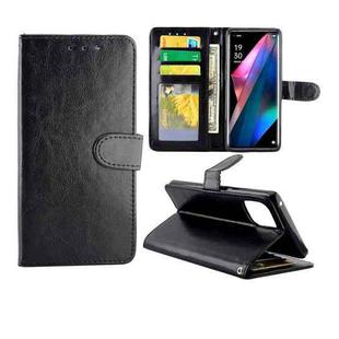 For OPPO Find X3/Find X3 Pro Crazy Horse Texture Leather Horizontal Flip Protective Case with Holder & Card Slots & Wallet & Photo Frame(Black)