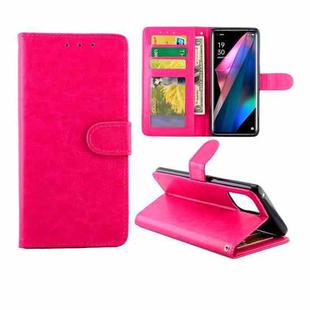 For OPPO Find X3/Find X3 Pro Crazy Horse Texture Leather Horizontal Flip Protective Case with Holder & Card Slots & Wallet & Photo Frame(Magenta)