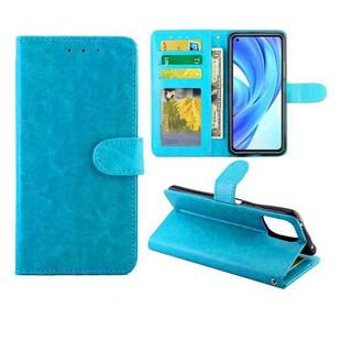 For Xiaomi Mi 11 Lite (4G/5G) Crazy Horse Texture Leather Horizontal Flip Protective Case with Holder & Card Slots & Wallet & Photo Frame(baby Blue)