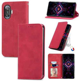 For Xiaomi Redmi K40 Gaming Retro Skin Feel Business Magnetic Horizontal Flip Leather Case with Holder & Card Slots & Wallet & Photo Frame(Red)