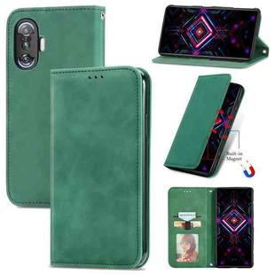 For Xiaomi Redmi K40 Gaming Retro Skin Feel Business Magnetic Horizontal Flip Leather Case with Holder & Card Slots & Wallet & Photo Frame(Green)