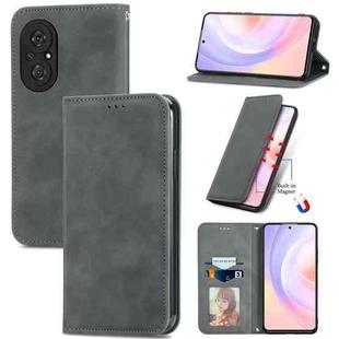 For Honor 50 SE Retro Skin Feel Business Magnetic Horizontal Flip Leather Case with Holder & Card Slots & Wallet & Photo Frame(Gray)