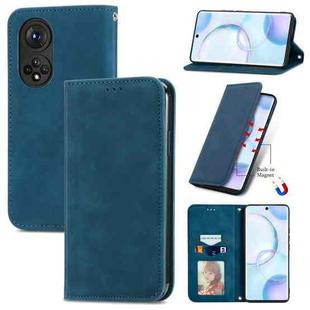 For Honor 50 Retro Skin Feel Business Magnetic Horizontal Flip Leather Case with Holder & Card Slots & Wallet & Photo Frame(Blue)