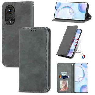 For Honor 50 Retro Skin Feel Business Magnetic Horizontal Flip Leather Case with Holder & Card Slots & Wallet & Photo Frame(Gray)