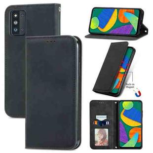 For Samsung Galaxy F52 Retro Skin Feel Business Magnetic Horizontal Flip Leather Case with Holder & Card Slots & Wallet & Photo Frame(Black)