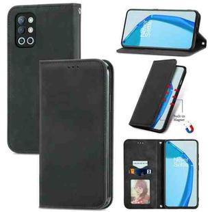 For OnePlus 9R Retro Skin Feel Business Magnetic Horizontal Flip Leather Case with Holder & Card Slots & Wallet & Photo Frame(Black)