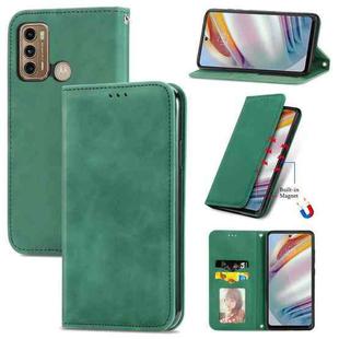 For Motorola Moto G60 Retro Skin Feel Business Magnetic Horizontal Flip Leather Case with Holder & Card Slots & Wallet & Photo Frame(Green)