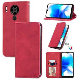 For Blackview A80 / A80s Retro Skin Feel Business Magnetic Horizontal Flip Leather Case with Holder & Card Slots & Wallet & Photo Frame(Red)