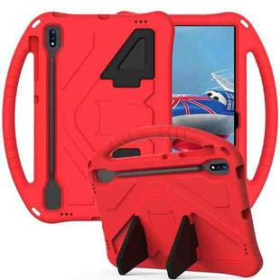 For Samsung Galaxy Tab S8+ / Tab S8 Plus /  Tab S7 FE / Tab S7+ T970/T975/T976 EVA Flat Anti Falling Protective Case Shell with Holder(Red)