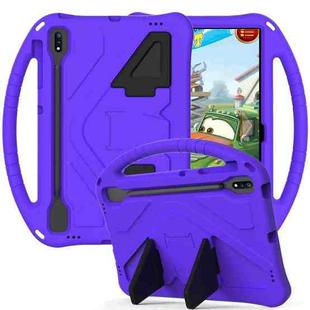 For Samsung Galaxy Tab S8+ / Tab S8 Plus /  Tab S7 FE / Tab S7+ T970/T975/T976 EVA Flat Anti Falling Protective Case Shell with Holder(Purple)