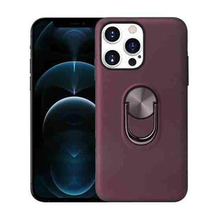 For iPhone 13 Pro Max 360 Rotary Multifunctional Stent PC+TPU Case with Magnetic Invisible Holder(Jujube Red)