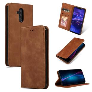 Retro Skin Feel Business Magnetic Horizontal Flip Leather Case for Huawei Mate20 Lite(Brown)