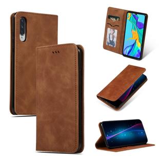 Retro Skin Feel Business Magnetic Horizontal Flip Leather Case for Huawei P30(Brown)