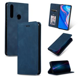 Retro Skin Feel Business Magnetic Horizontal Flip Leather Case for Huawei P Smart Z(Navy Blue)