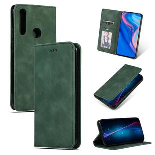 Retro Skin Feel Business Magnetic Horizontal Flip Leather Case for Huawei P Smart Z(Army Green)
