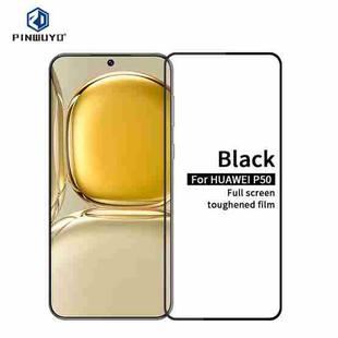 For Huawei P50 PINWUYO 9H 2.5D Full Screen Tempered Glass Film(Black)