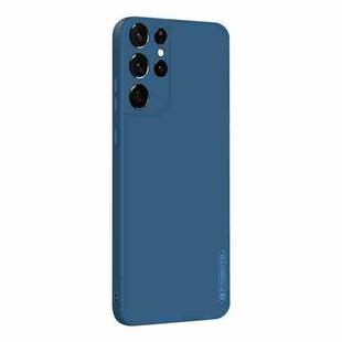 For Samsung Galaxy S21 Ultra 5G PINWUYO Touching Series Liquid Silicone TPU Shockproof Case(Blue)