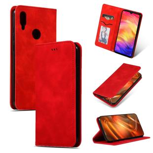 Retro Skin Feel Business Magnetic Horizontal Flip Leather Case for Redmi Note7 & Redmi Note7 Pro(Red)