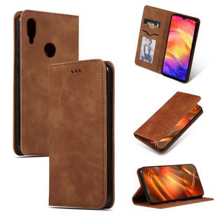 Retro Skin Feel Business Magnetic Horizontal Flip Leather Case for Redmi Note7 & Redmi Note7 Pro(Brown)