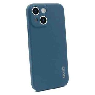 For iPhone 13 mini Hat-Prince ENKAY Liquid Silicone Shockproof Protective Case Cover (Dark Blue)