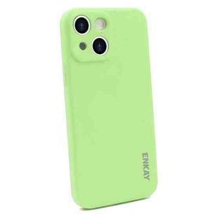 For iPhone 13 mini Hat-Prince ENKAY Liquid Silicone Shockproof Protective Case Cover (Light Green)