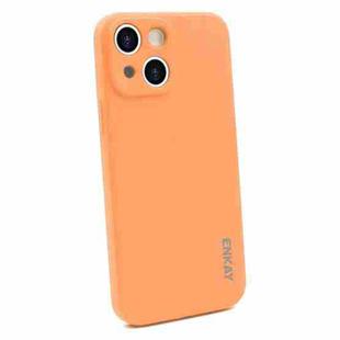 For iPhone 13 mini Hat-Prince ENKAY Liquid Silicone Shockproof Protective Case Cover (Orange)